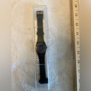 Swatch Black and Gold Classic Watch